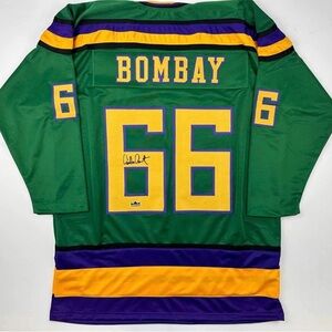 Bombay Hockey Jersey Mighty Ducks Replicated Autographed size XL-NEW